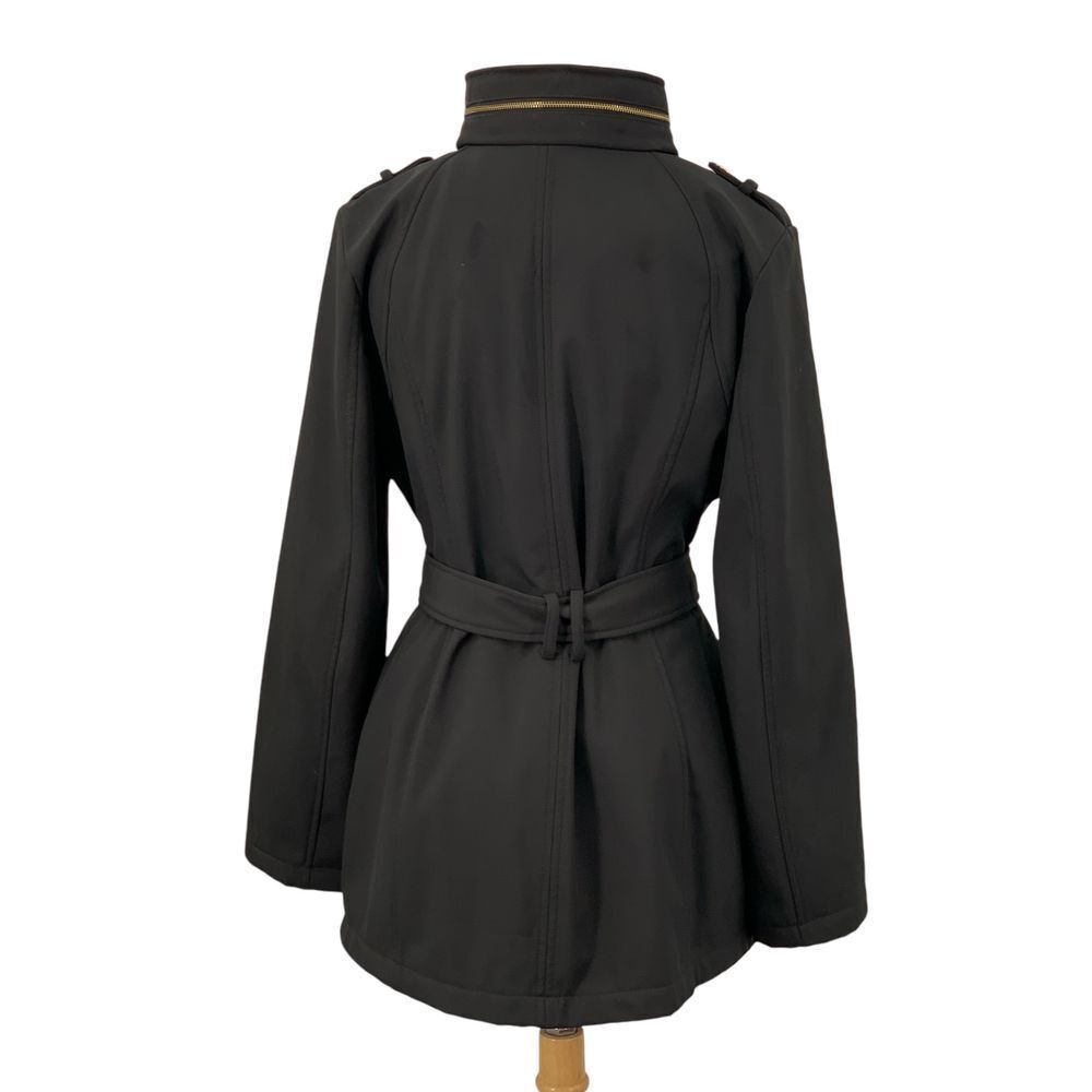 Michael Kors Womens Black Asymmetric Zip Front Jacket/Coat Military Style Size M - Picture 11 of 11